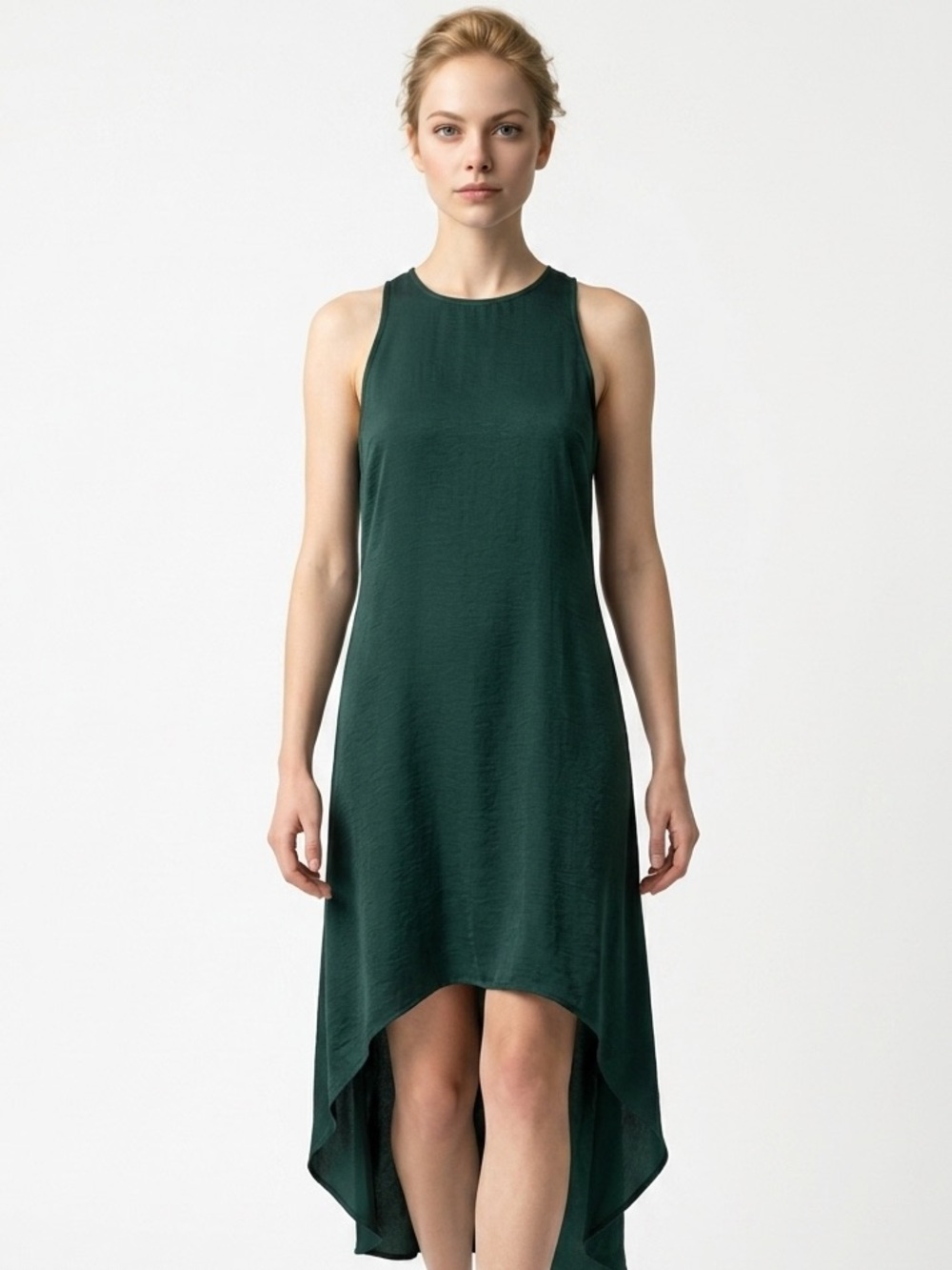 ASHER | NEW Harwell High-Low Maxi Dress Dark Green & Black Women’s Size Small
